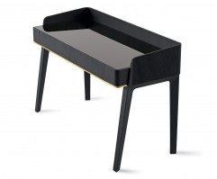 Soho dressing table with bright black glass