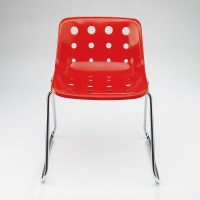 Polo chair in Red with sled base